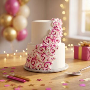 TARTA 2 NIVELES ROSAS RECOGIDA EN TIENDA